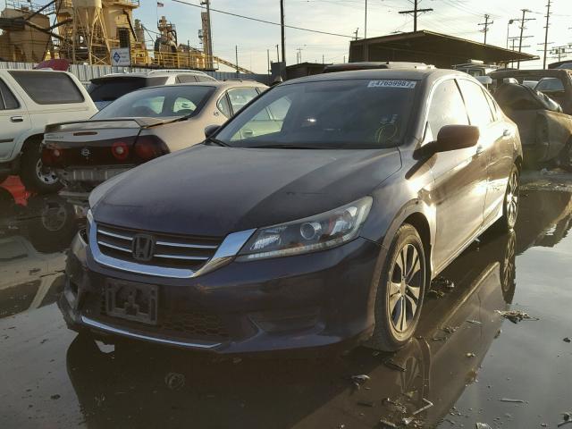 1HGCR2F32EA083062 - 2014 HONDA ACCORD LX BLUE photo 2