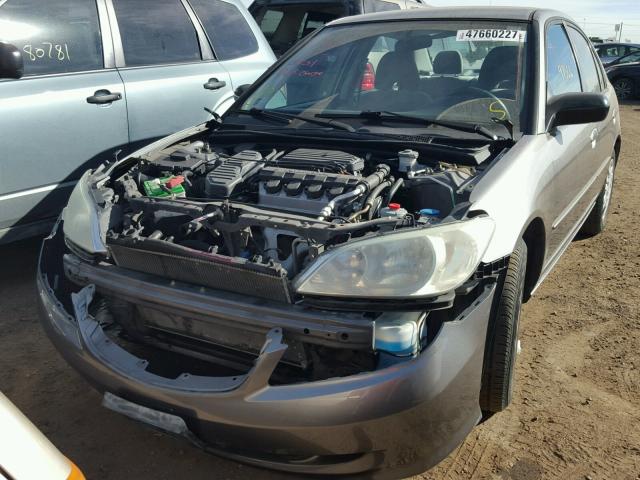 2HGES16675H526311 - 2005 HONDA CIVIC LX SILVER photo 2