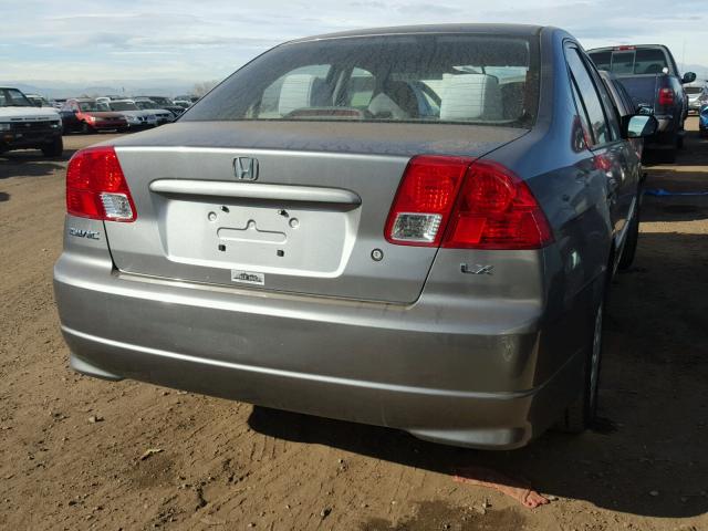 2HGES16675H526311 - 2005 HONDA CIVIC LX SILVER photo 4