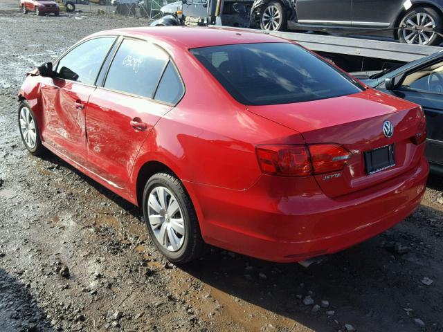 3VW1K7AJ1CM344689 - 2012 VOLKSWAGEN JETTA BASE RED photo 3