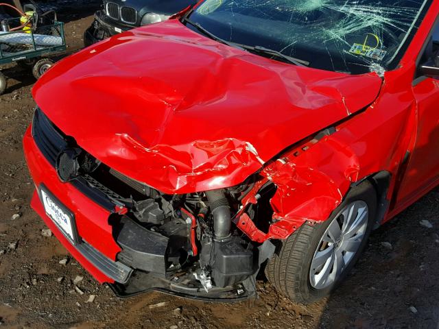 3VW1K7AJ1CM344689 - 2012 VOLKSWAGEN JETTA BASE RED photo 9