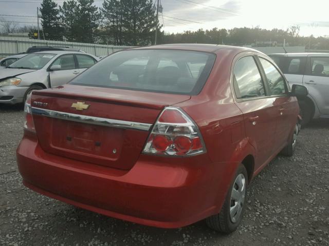 KL1TD5DE3AB130968 - 2010 CHEVROLET AVEO LS RED photo 4