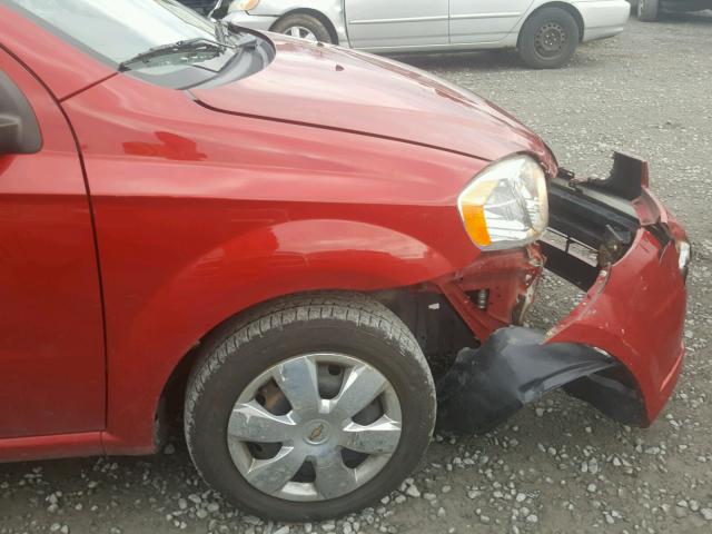 KL1TD5DE3AB130968 - 2010 CHEVROLET AVEO LS RED photo 9