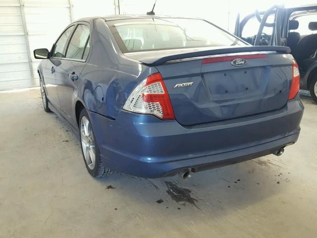 3FAHP0KC7AR101968 - 2010 FORD FUSION SPO BLUE photo 3