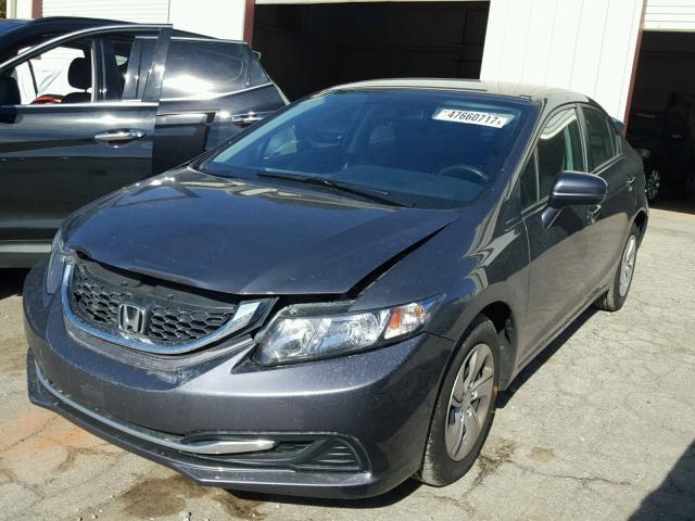 2HGFB2F58EH507686 - 2014 HONDA CIVIC LX GRAY photo 2