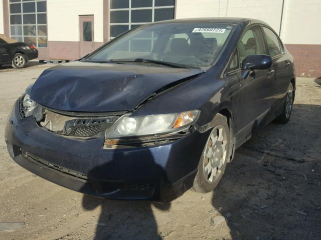 19XFA1F55AE027039 - 2010 HONDA CIVIC LX BLUE photo 2