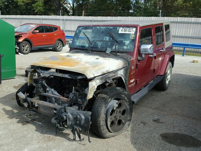 1J4GA59137L116154 - 2007 JEEP WRANGLER S MAROON photo 2