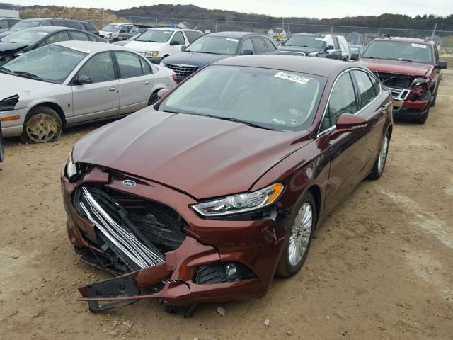 3FA6P0LU1GR312347 - 2016 FORD FUSION SE MAROON photo 2