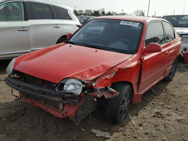 KMHCG35CX5U356125 - 2005 HYUNDAI ACCENT GS RED photo 2