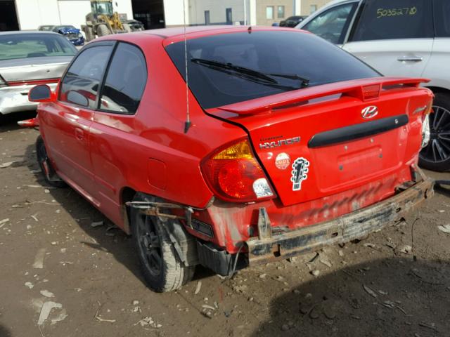 KMHCG35CX5U356125 - 2005 HYUNDAI ACCENT GS RED photo 3