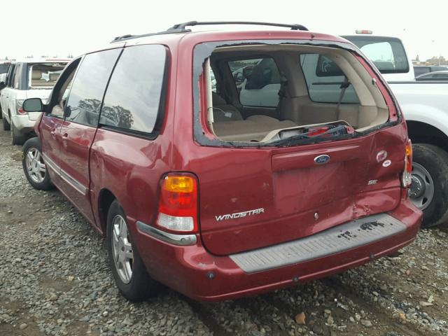 2FMZA52483BB46534 - 2003 FORD WINDSTAR S BURGUNDY photo 3