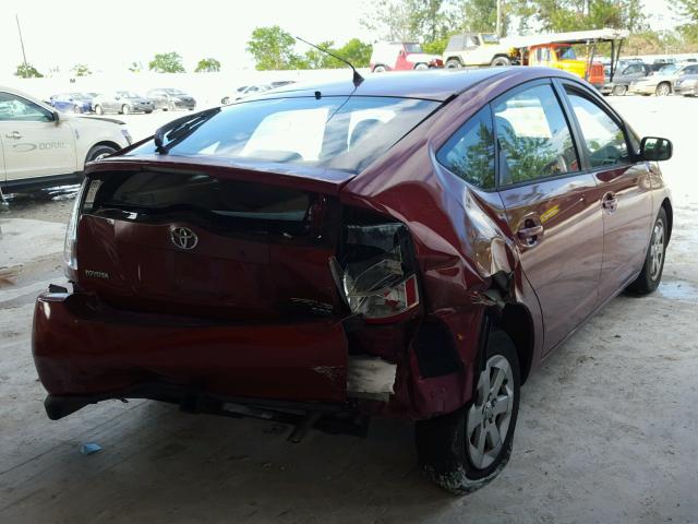 JTDKB20U153017011 - 2005 TOYOTA PRIUS RED photo 4