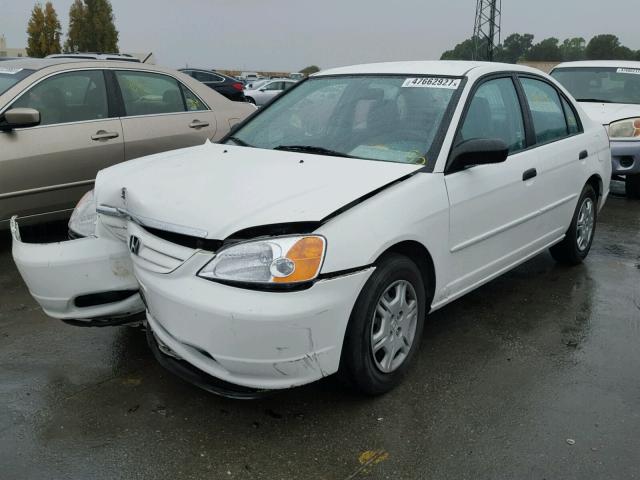 1HGES16531L007907 - 2001 HONDA CIVIC LX WHITE photo 2