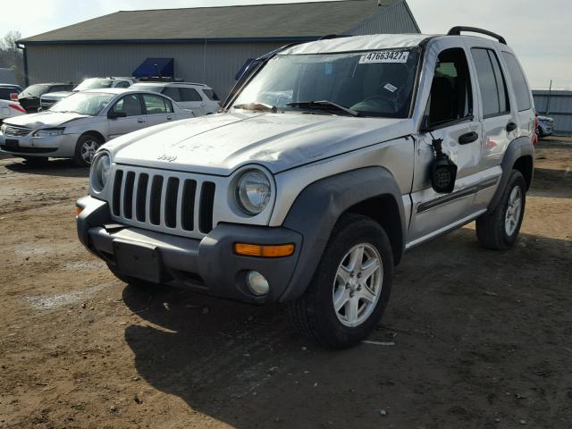 1J4GL48K54W117072 - 2004 JEEP LIBERTY SP SILVER photo 2