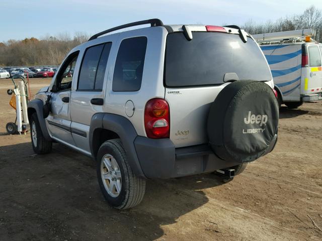 1J4GL48K54W117072 - 2004 JEEP LIBERTY SP SILVER photo 3