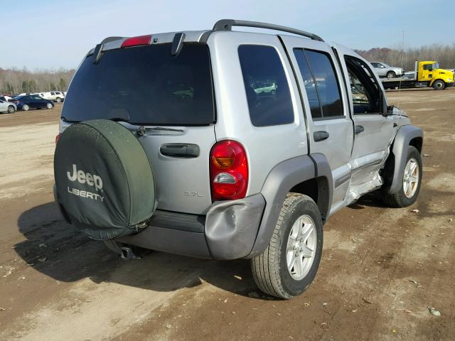 1J4GL48K54W117072 - 2004 JEEP LIBERTY SP SILVER photo 4