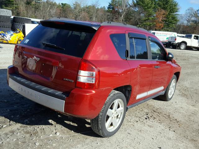 1J8FF57W67D123474 - 2007 JEEP COMPASS LI RED photo 4