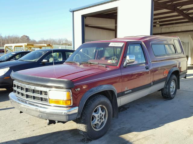 1B7GL26X0RS605000 - 1994 DODGE DAKOTA RED photo 2