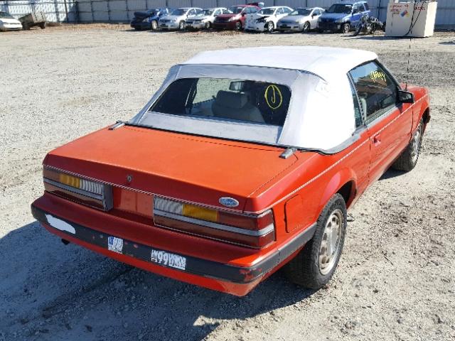 1FABP2735PF189594 - 1985 FORD MUSTANG LX RED photo 4