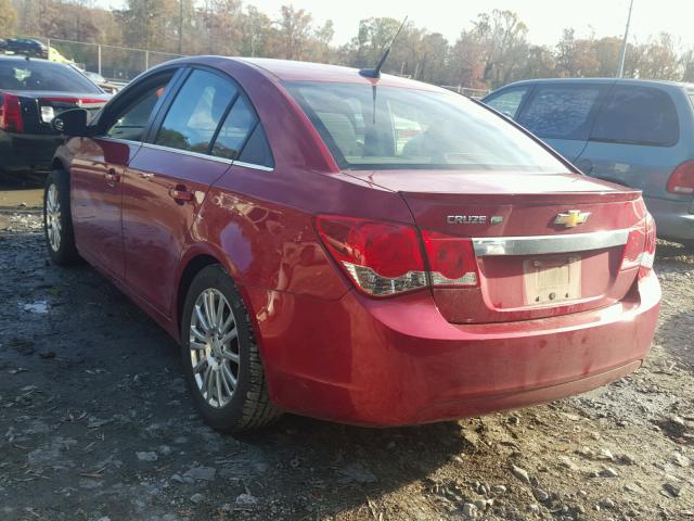 1G1PJ5SCXC7137726 - 2012 CHEVROLET CRUZE ECO RED photo 3