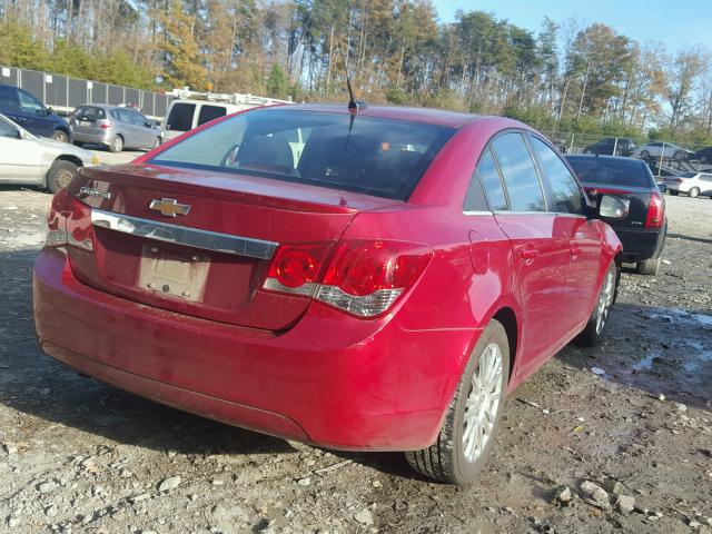 1G1PJ5SCXC7137726 - 2012 CHEVROLET CRUZE ECO RED photo 4