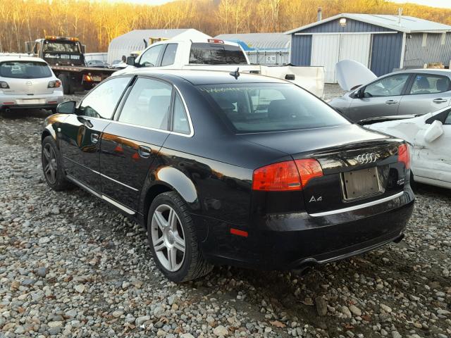 WAUDF78E78A027059 - 2008 AUDI A4 2.0T QU BLACK photo 3