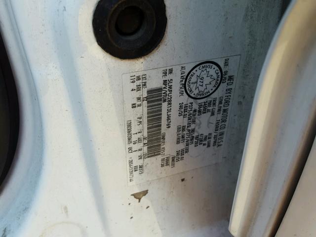 5LMFU28R13LJ46769 - 2003 LINCOLN NAVIGATOR WHITE photo 10