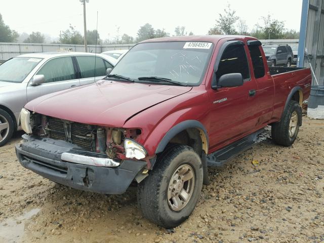 4TASN92N3XZ551452 - 1999 TOYOTA TACOMA XTR BURGUNDY photo 2