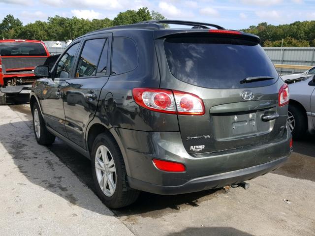 5XYZK4AG7CG107629 - 2012 HYUNDAI SANTA FE L GRAY photo 3