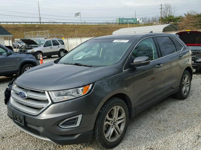 2FMTK4K88FBB20150 - 2015 FORD EDGE TITAN GRAY photo 2