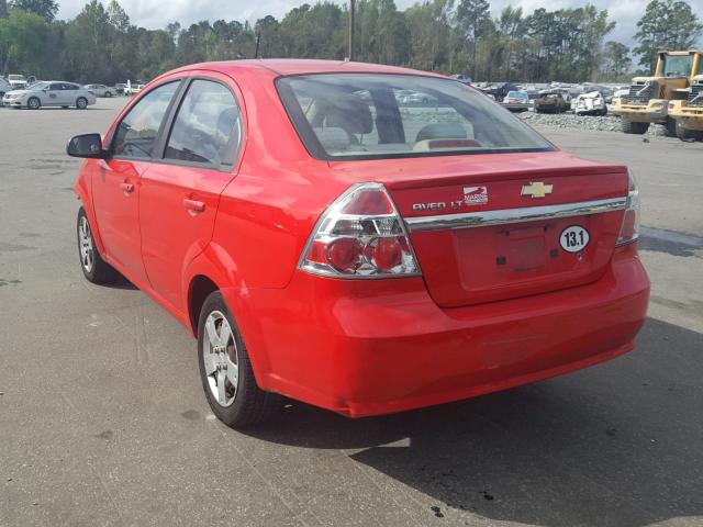 KL1TD5DE0AB136467 - 2010 CHEVROLET AVEO LS RED photo 3