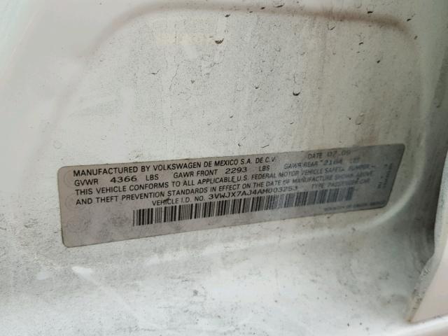 3VWJX7AJ4AM003253 - 2010 VOLKSWAGEN JETTA S Ağ foto 10