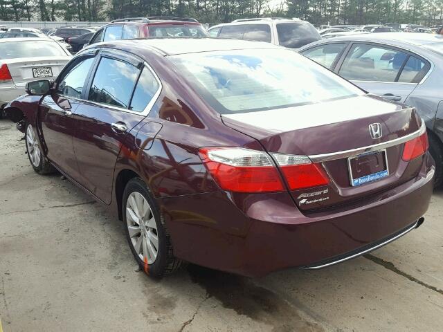 1HGCR2F72DA093463 - 2013 HONDA ACCORD EX 勃艮第红 照片 3