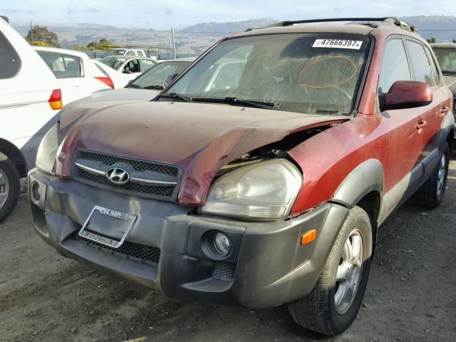 KM8JN12D05U179826 - 2005 HYUNDAI TUCSON GLS BURGUNDY photo 2