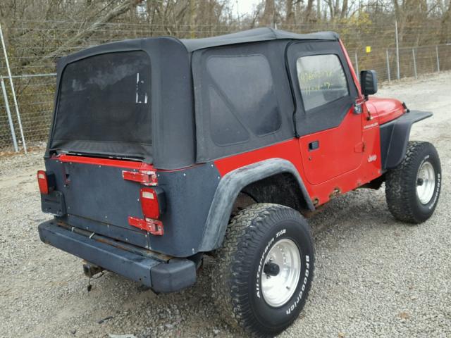 1J4FY29P0VP480953 - 1997 JEEP WRANGLER RED photo 4