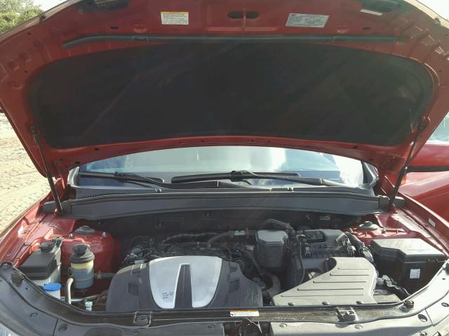 5XYZHDAG4CG145415 - 2012 HYUNDAI SANTA FE S RED photo 7