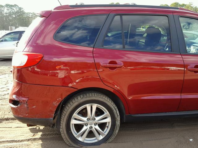 5XYZHDAG4CG145415 - 2012 HYUNDAI SANTA FE S RED photo 9