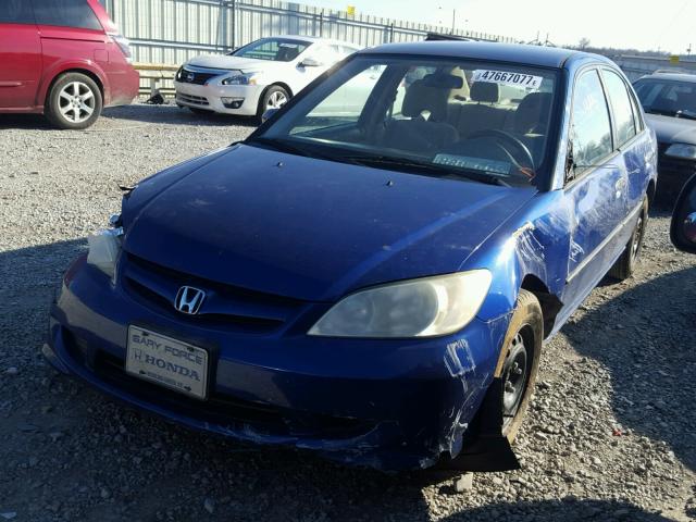 1HGES16354L015591 - 2004 HONDA CIVIC DX V BLUE photo 2