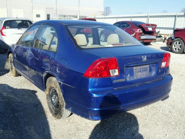 1HGES16354L015591 - 2004 HONDA CIVIC DX V BLUE photo 3