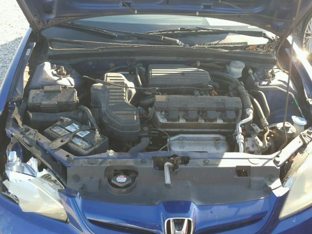 1HGES16354L015591 - 2004 HONDA CIVIC DX V BLUE photo 7