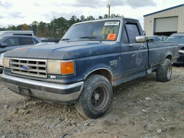 1FTCF15N9HNA53512 - 1987 FORD F150 BLUE photo 2