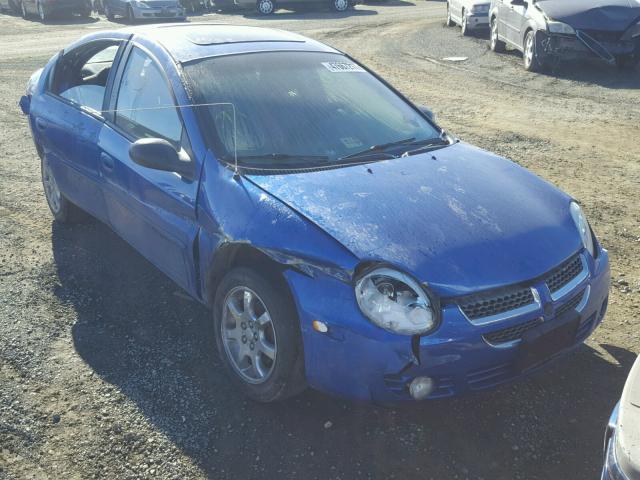 1B3ES56C24D597358 - 2004 DODGE NEON SXT BLUE photo 1