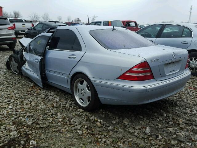 WDBNG70J21A212458 - 2001 MERCEDES-BENZ S 430 BLUE photo 3