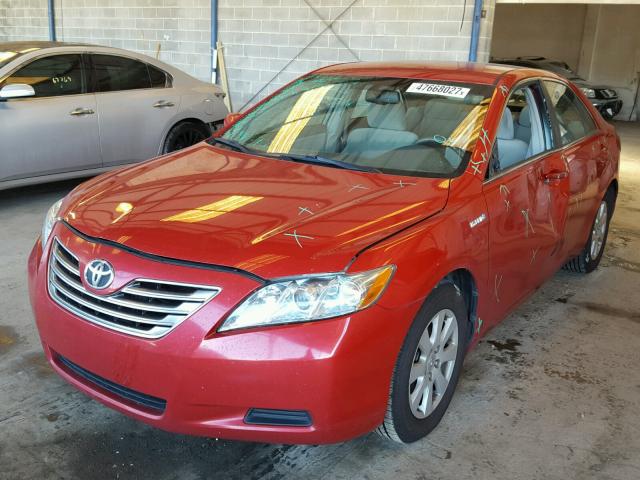 4T1BB46K38U048403 - 2008 TOYOTA CAMRY HYBR RED photo 2