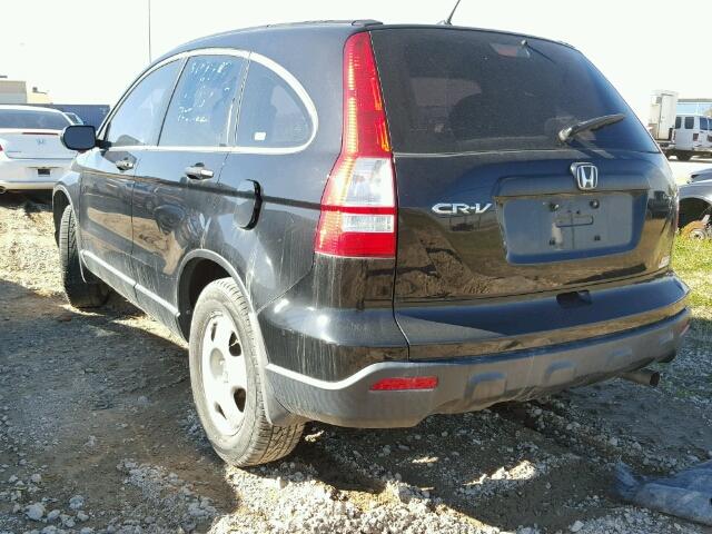 3CZRE38319G708382 - 2009 HONDA CR-V LX BLACK photo 3