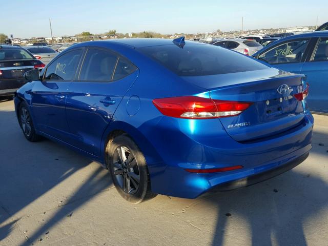 5NPD84LF4HH026035 - 2017 HYUNDAI ELANTRA SE BLUE photo 3