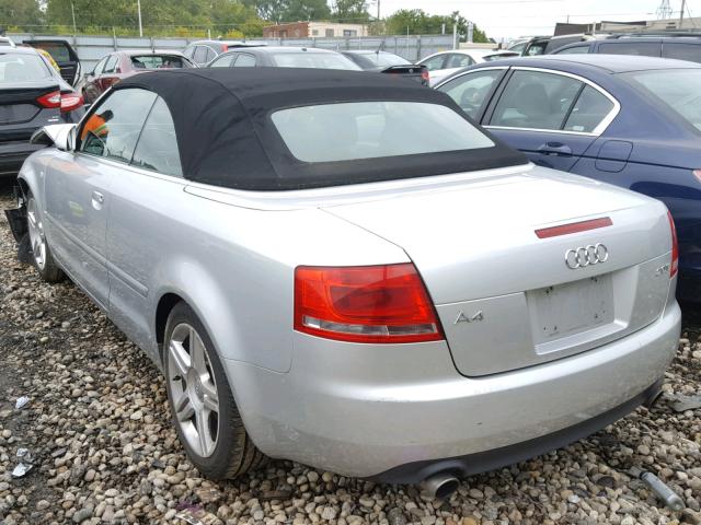 WAUAF48H67K032323 - 2007 AUDI A4 2.0T CA SILVER photo 3