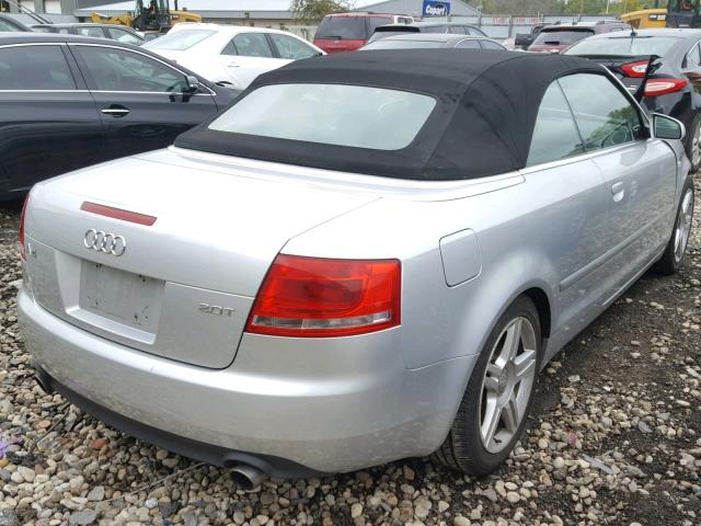 WAUAF48H67K032323 - 2007 AUDI A4 2.0T CA SILVER photo 4