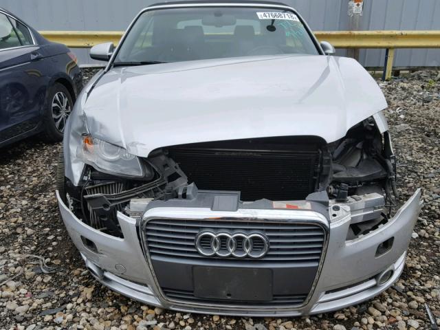 WAUAF48H67K032323 - 2007 AUDI A4 2.0T CA SILVER photo 9