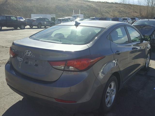 5NPDH4AEXEH470493 - 2014 HYUNDAI ELANTRA SE GRAY photo 4